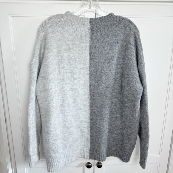 Pinch Split Colorblock Sweater in Grey Multi Sz Small Academia - Picture 4 of 13